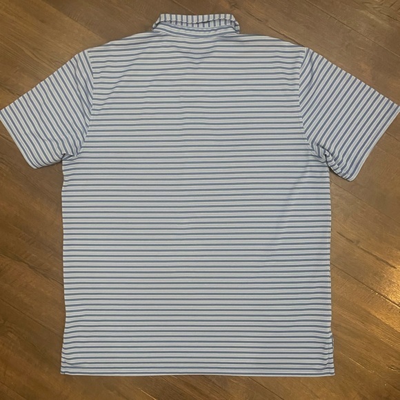 SOUTHERN TIDE Performance Polo Stripes Blue Preppy Golf Classic Shirt Size Large - Picture 4 of 12